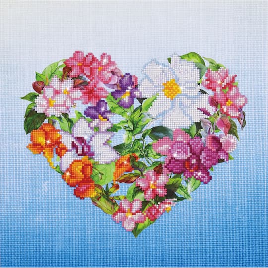 Diamond Dotz&#xAE; Intermediate Flower Heart with Frame Diamond Painting Kit